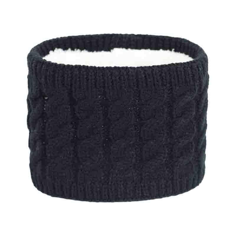 Écharpe chaude en velours pour enfants de 0 à 2 ans, automne et hiver, laine tricotée, col de couleur unie, homme et femme, mignon, A98: black