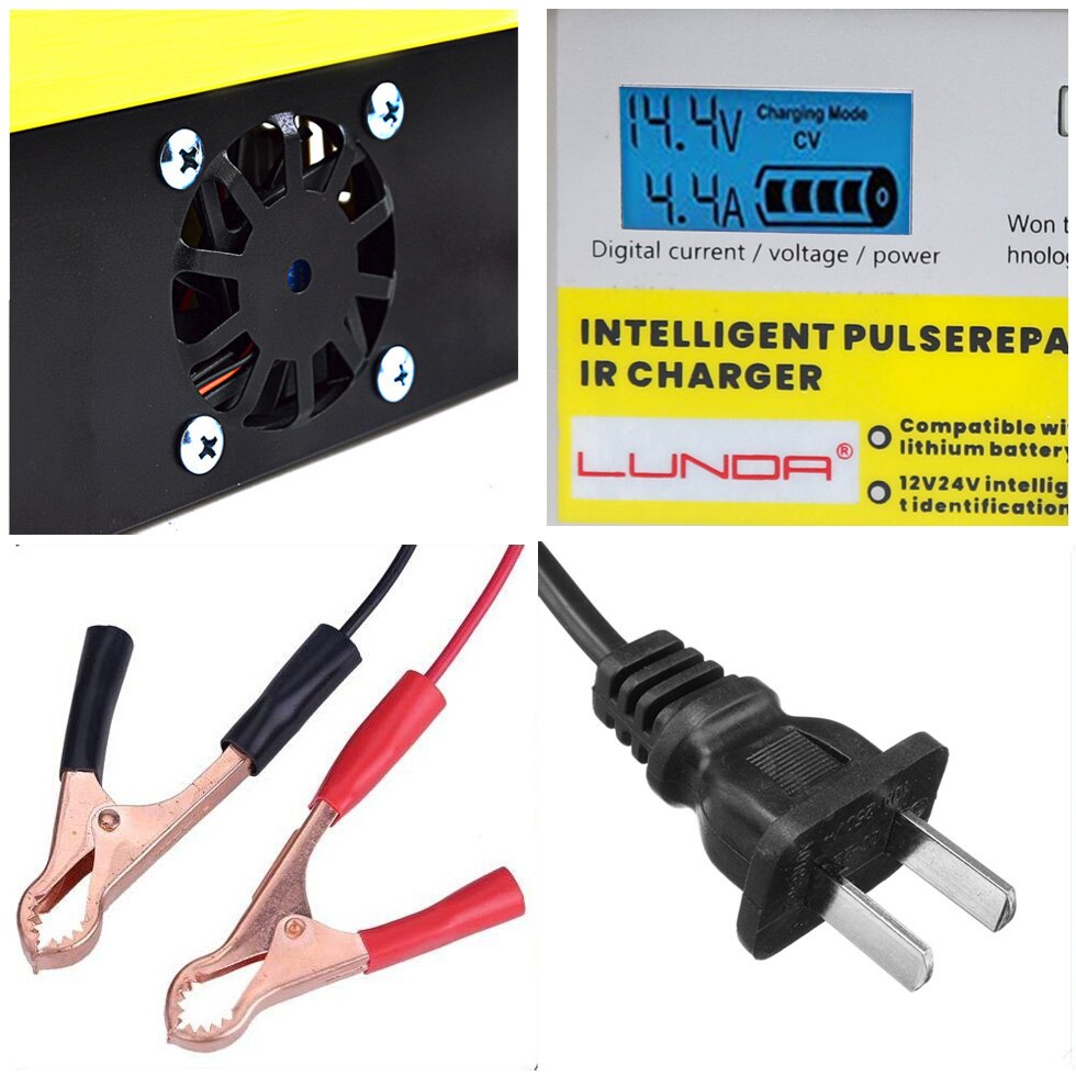 6-400AH 20A Lead Acid Lithium iRon car Battery Charger for 12V 24V Car Motorcycle Truck Auto Motor Power Charging