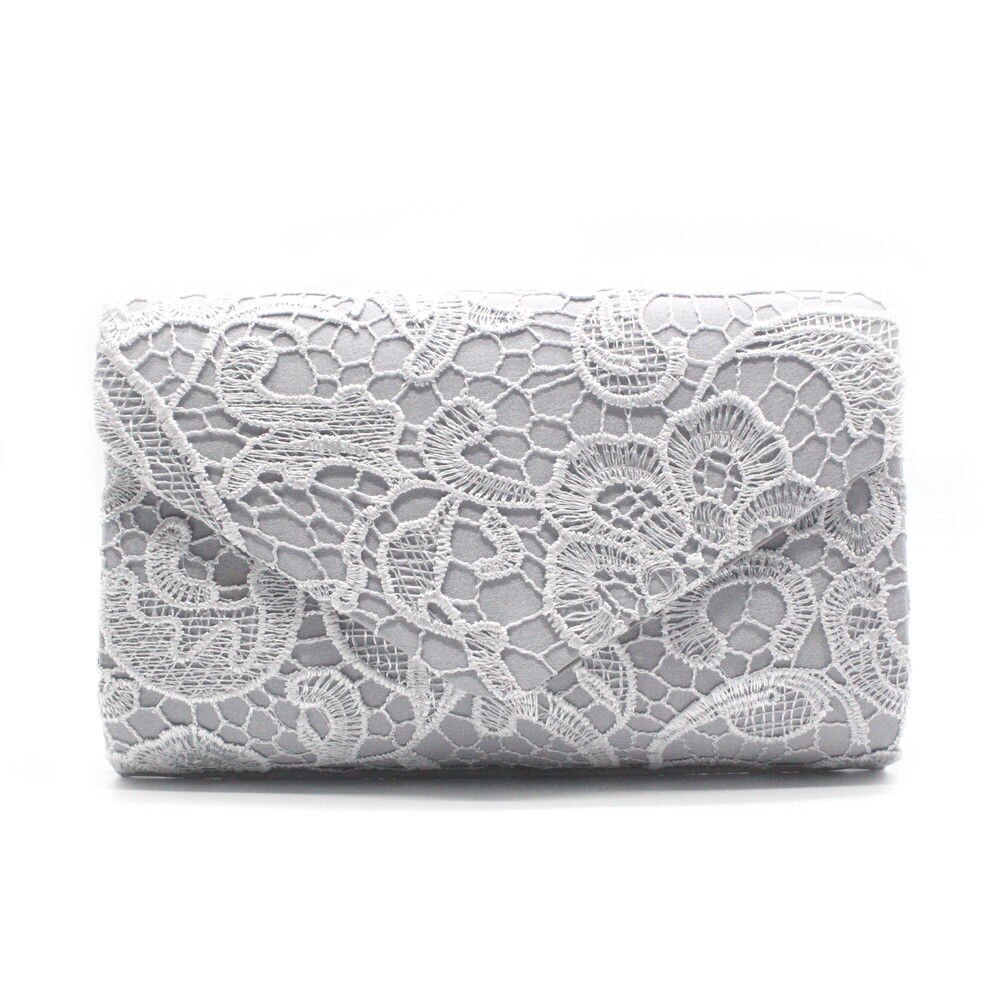 Ladies Women Floral Lace Evening Party Women Clutch Bag Bridal Wedding Purse Handbag