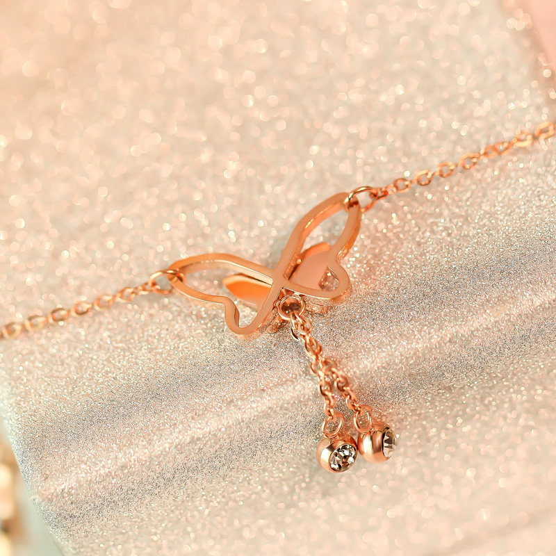 Borboleta borlas tornozeleira para meninas adolescentes rosa ouro cor prata aço inoxidável verão praia jóias frete grátis (ga101)