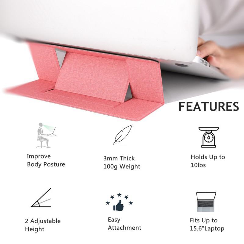 Adjustable Laptop Stand Laptop Pad Adhesive Invisible Stands Folding Bracket Portable Tablet Holder for iPad MacBook Laptops