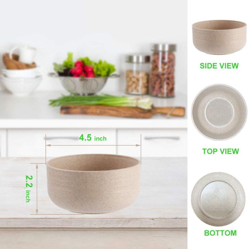 Unbreakable Cereal Bowls, Wheat Straw Bowls- 3 oz.for One Bowl (4 Pieces) L5YE