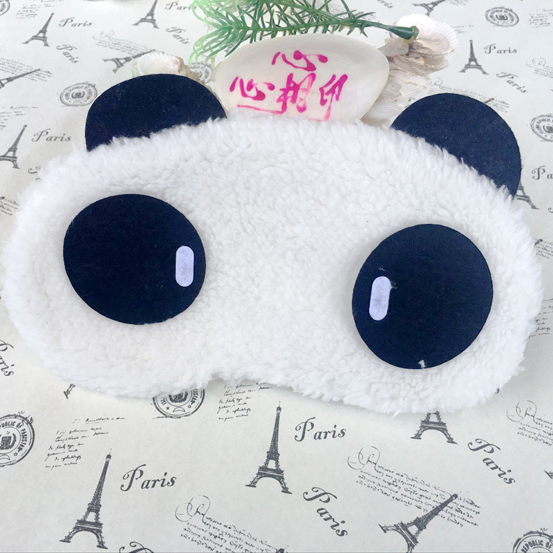 Sødt ansigt hvid panda øjenmaske øjenskygge skygge søvnmaske øjenbetræk sundhedspleje 3 stilarter søvn bomuldsbriller øjenmaske: 02