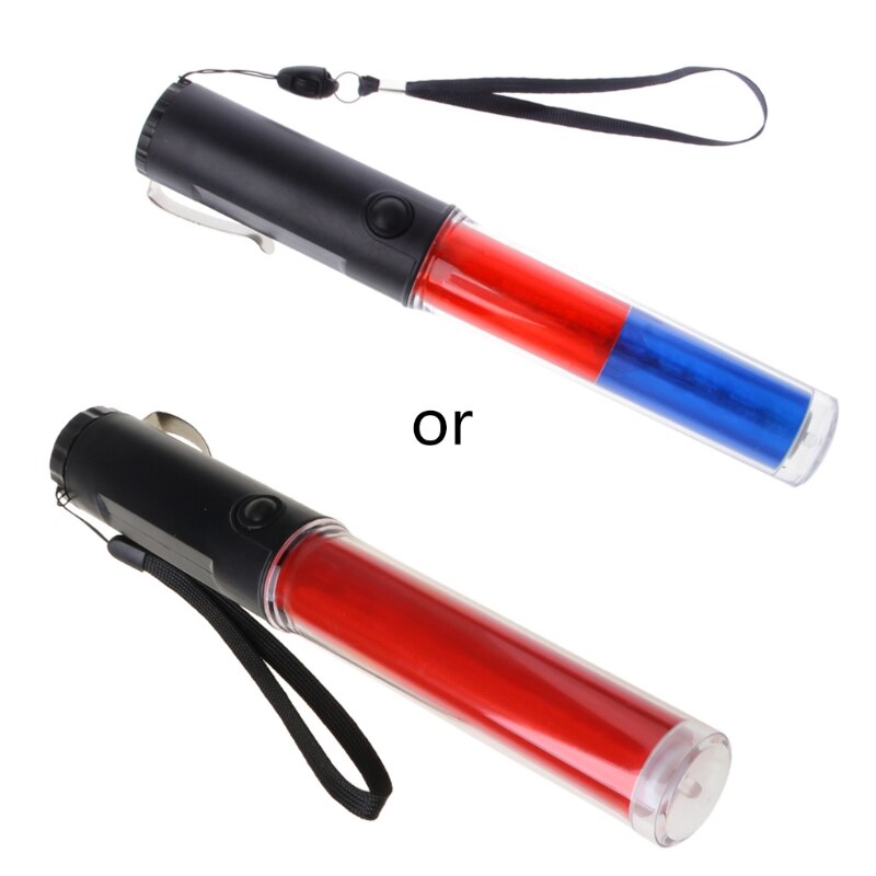 Powerful LED Flashlight Plastic Traffic Wand Torch 4 Modes Flash M3GD