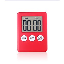 LCD Digital Kitchen Timer Alarm Clock Count Up Countdown Alarm Multifunction for Sleep Stopwatch Temporizador Clock: Red