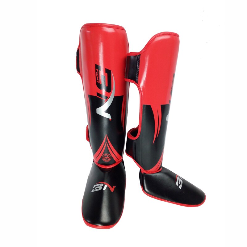 Top Muay thai coup de pied boxe MMA boxe tibia gardes cou-de-pied karaté protecteur de pied jambe protecteurs: red / L (men )