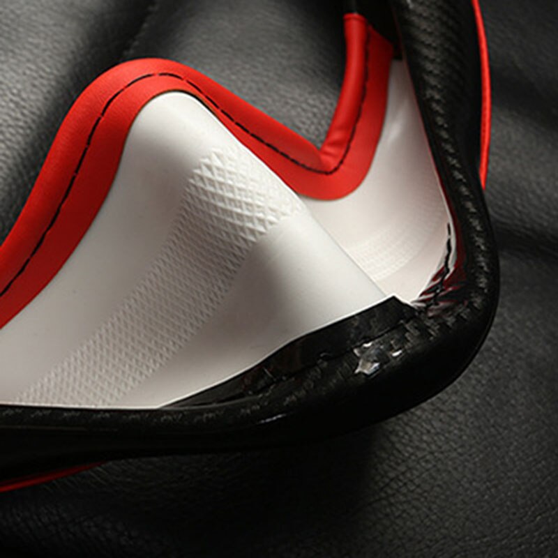 Fibra de carbono negro + rojo 38cm cubierta de volante antideslizante embellecedor de reemplazo antideslizante para las piezas útiles del coche