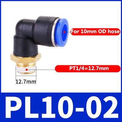 Pl fiting pneumatic cot 1/4 3/8 1/2 1/8 bsp filet tat conector rapid de aer l forma împingere furtun  od 6mm 8mm 10mm 12mm: 10-02