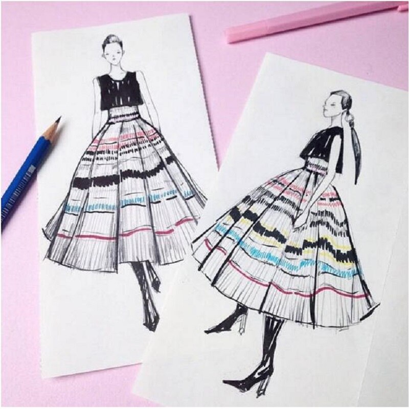 Womens Mini Sketch Book Body Templates 20 Sheets Paper