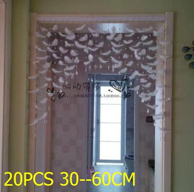 Rideau de séparation en perles de cristal, produit fini, rideau de décoration pour l'entrée, rideau en plumes de perles: 20pcs 30-60cm
