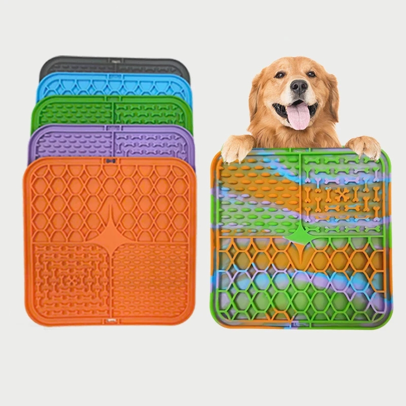 Huisdier Likken Siliconen Mat voor Honden Huisdier Slow Food Plaat Hond Baden Afleiding Siliconen Hond Sucker Voedseltraining Hond Feeder Benodigdheden