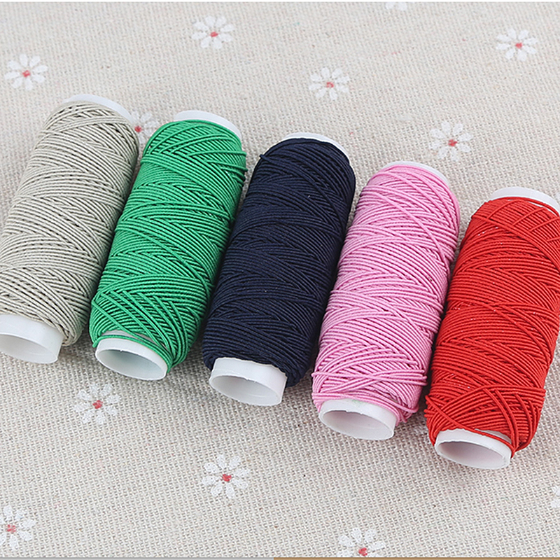 30MLong 5mmWide Colorful Elastic Threads For Sewing Machines 2Roll Set Embroidery Sewing Threads Hand Sewing Thread Craft Set