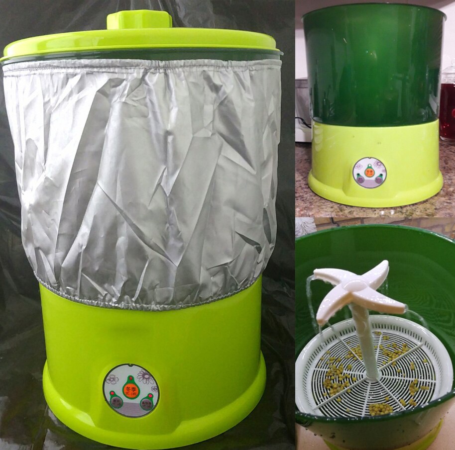 220V Home DIY Bean Sprouts Maker 3 Layers Automatic Electric Germinator Seed Vegetable Seedling Growth Bucket