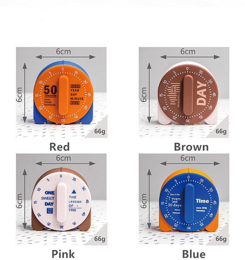 Kitchen Food Timer Reminder Alarm Clock For Cooking Tools Timer Accessories 60 minutes Cartoon Cooking Time Manager Stopwatch