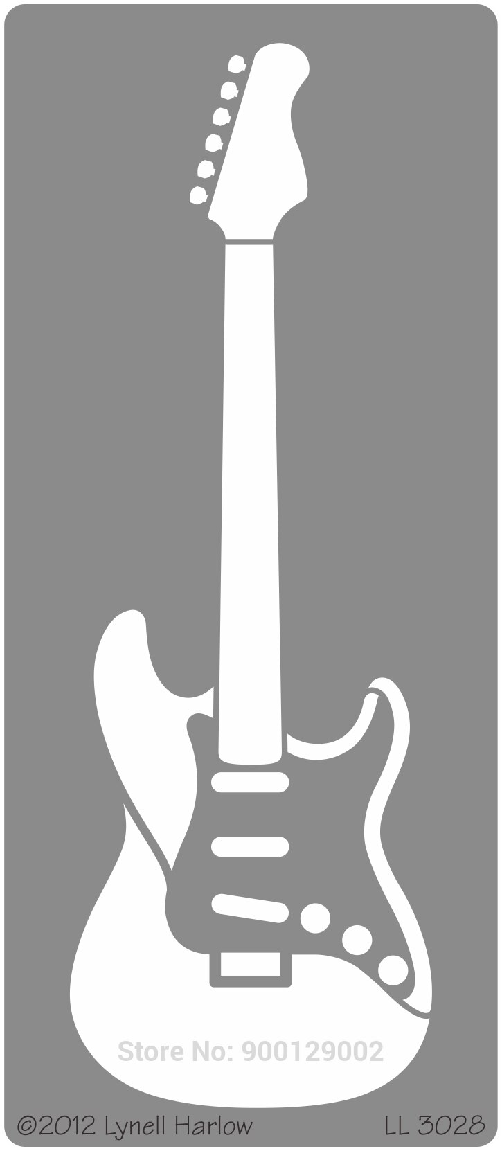 Dreamweaver stencil embossing metal stencil LL 3028 Electric Guitar