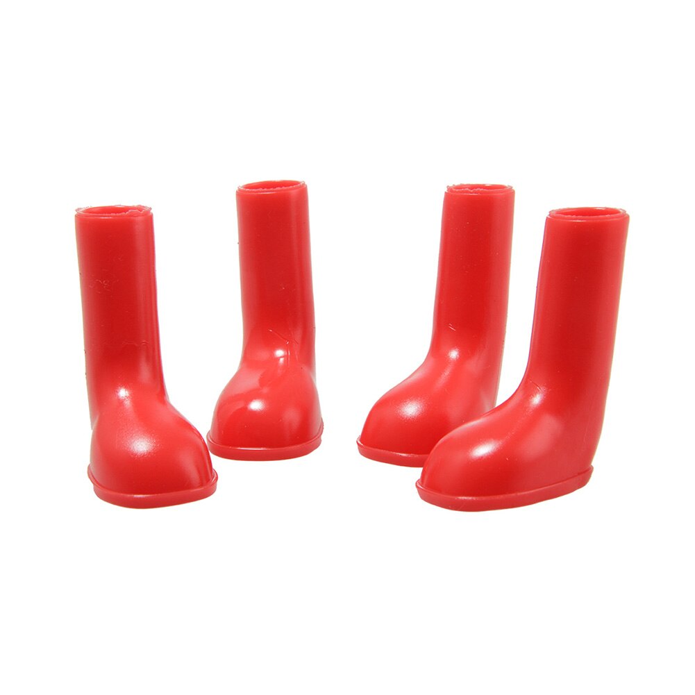 4 pièces chaussures pour chien de compagnie S/M/L imperméable chien bottes chien chiot chaussures antidérapant extensible pour animaux de compagnie bottes de pluie chien de compagnie chaussures de pluie: Rouge / M