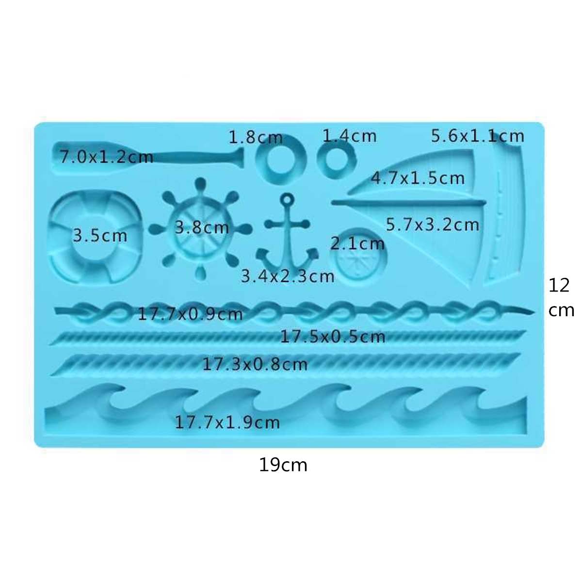 Moule à Fondant en forme de bateau Silicone | Ancre de bateau, moule à gâteau Paddle Wave, bricolage pâte à gomme Cupcake outil de décoration de chocolat 1 pièce
