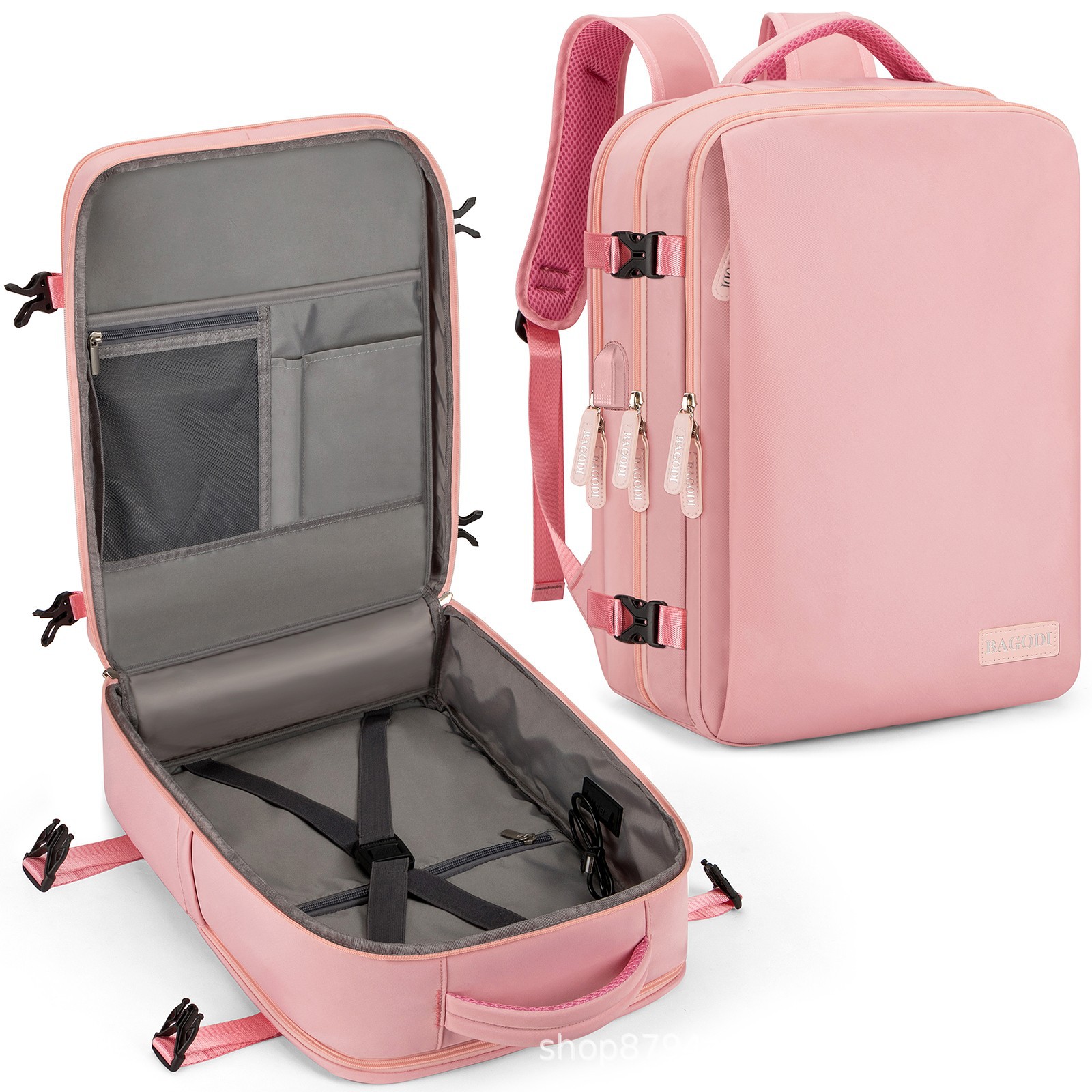 Buylor 45x20x30 Easyjet Cabin Bags Laptop Backpacks Women Easyjet Backpack Travel Backpack for Men Casual Daypack for Weekender: Pink