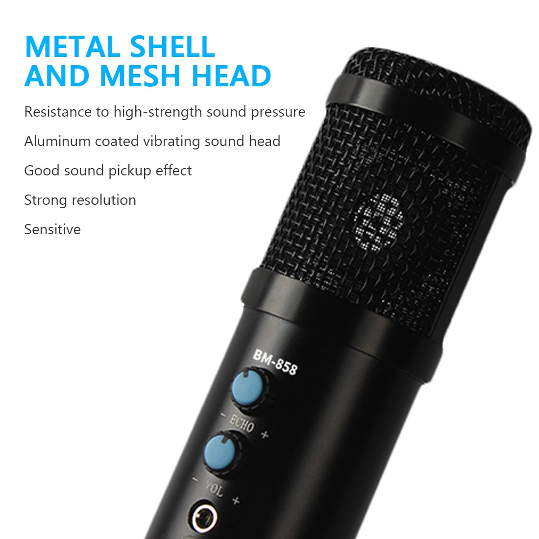 Metal USB Condenser Recording Microphone For Laptop MAC Windows Cardioid Studio Recording Vocals Voice Over With Shock Mount