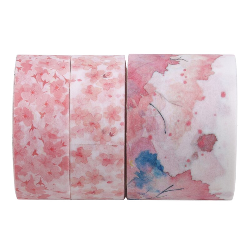 Dulce papel decorativo japonés flor de cerezo Flor de enmascarar Washi Tape Set pegatinas artesanías y Scrapbooking: Cherry Blossom