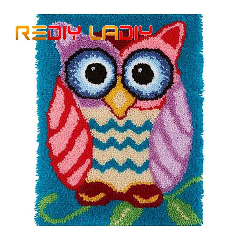 Latch Hook Rug Kits Make Your Own Rug Wild Animals Crocheting Cushion DIY Carpet Rug Acrylic Yarn Printed Canvas Hobby & Crafts: ZD494