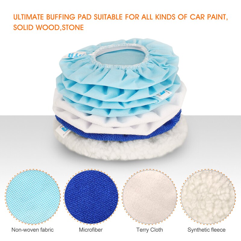 SPTA Multi Größe Polieren Motorhaube Puffer Pad Mikrofaser Motorhaube Pad Abdeckung für Autolack Pflege Wachsen 5 stücke/8 stücke Polnischen Rabatt Hauben