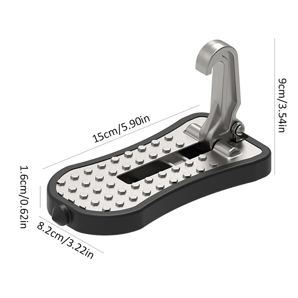 Folding Car Door Step Universal Latch Hook Step Mini Auxiliary Foot Pedal Aluminium Alloy Safety Hammer For Jeep Car Accessories