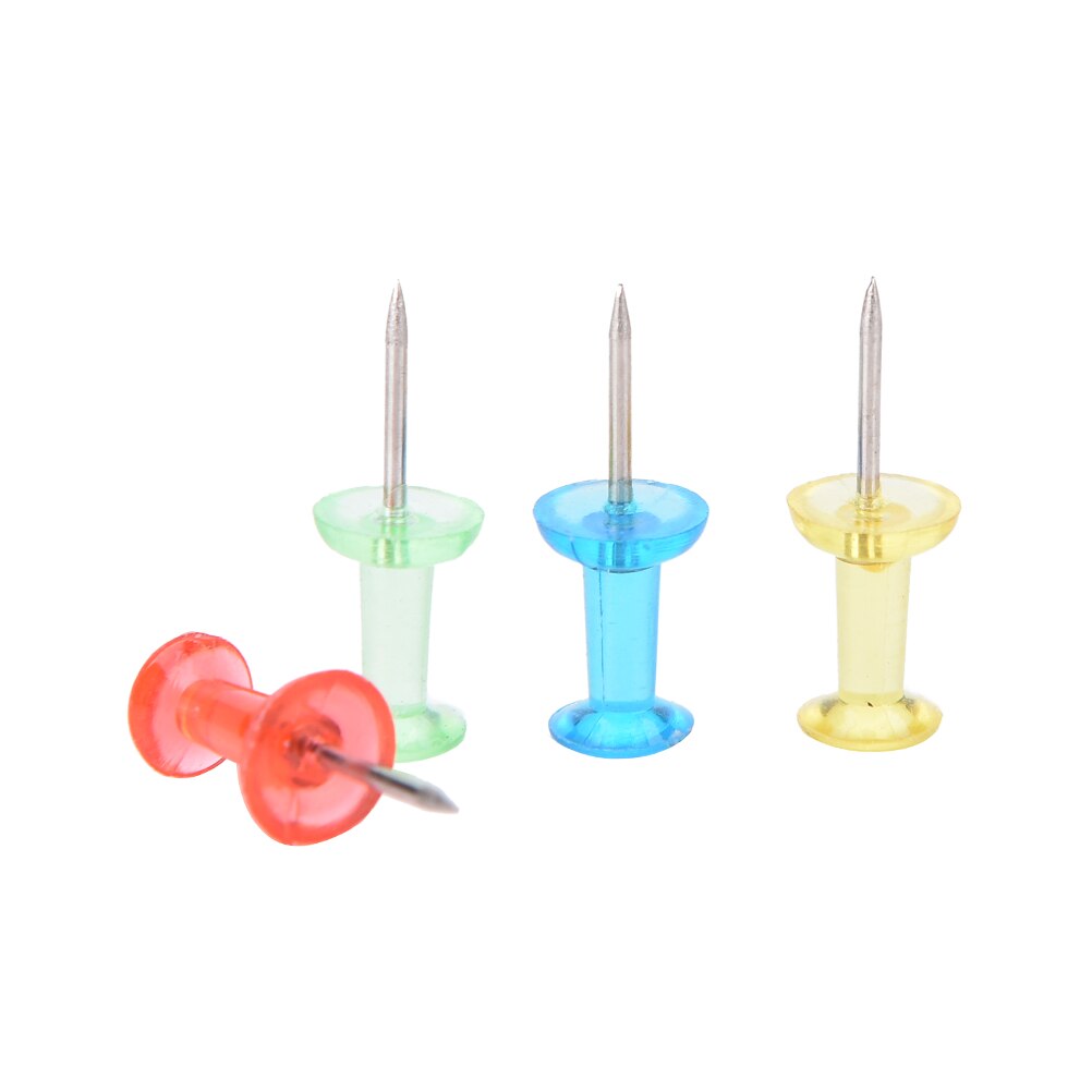 Chinchetas transparentes de colores variados, alfileres de corcho, papelería para oficina y escuela, novedad de 100 Uds.
