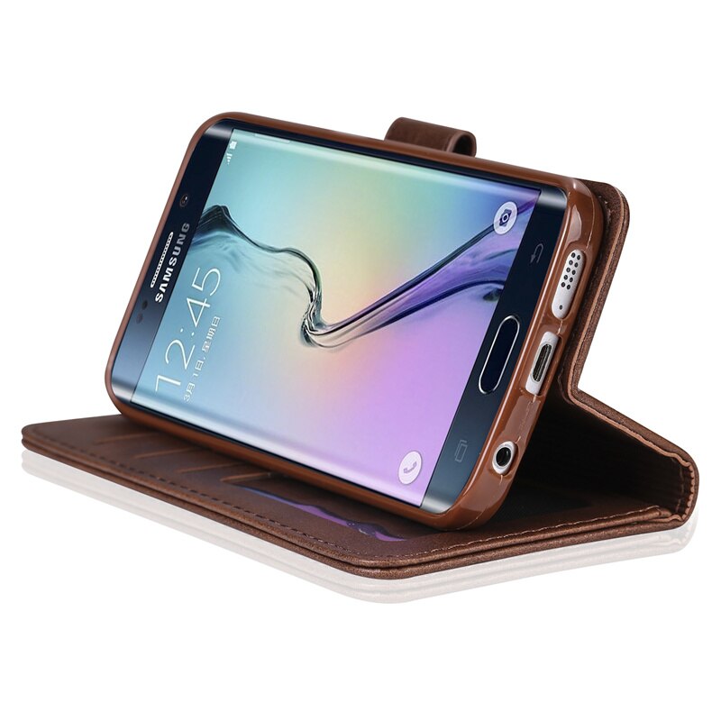 Voor Samsung Galaxy S6 Case Lederen Vintage Telefoon Case Op Funda Samsung S6 Case Flip Magnetic Wallet Case S6 Rand cover Card Slot