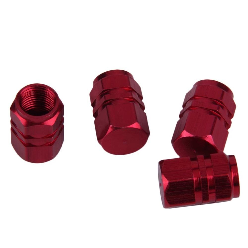 4Pcs/Set Tire Valve Stem Caps Theftproof Aluminum Car Wheel Tires Valves Tyre Stem Air valve Caps Airtight Cove Levert 5 Colors: red