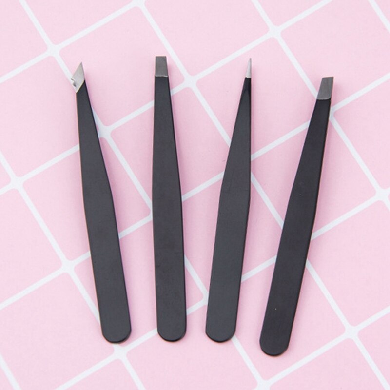 4 Pcs Tweezers For DIY Eyebrow Anti-Static Stainless Steel Tweezers Beauty Tool