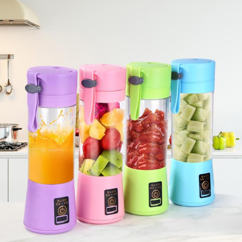 Vaso exprimidor eléctrico de 380ml, licuadora recargable por USB, máquina mezcladora, Mini licuadora de zumo, mezcladora rápida, procesador de alimentos,
