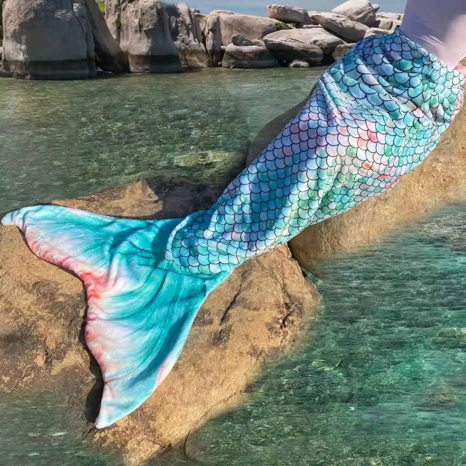 Sac de couchage sirène pour filles, couverture réglable en flanelle douce pour enfants avec queue de poisson pour la photographie de costumes et le Camping en intérieur: Roi / Rouge