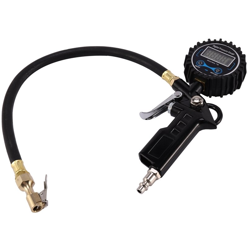 Digital Tire Inflator Pressure Gauge, 250 PSI Heavy Duty Air Chuck and Compressor Accessories with Hose and Quick Connect Plug f