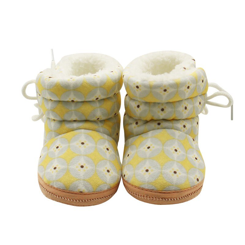 Winter Kawaii 3 Colors Newborn Baby Girls Lovely Boots Coin Circle Baby Cute Plus Cashmere Warm Baby Boots