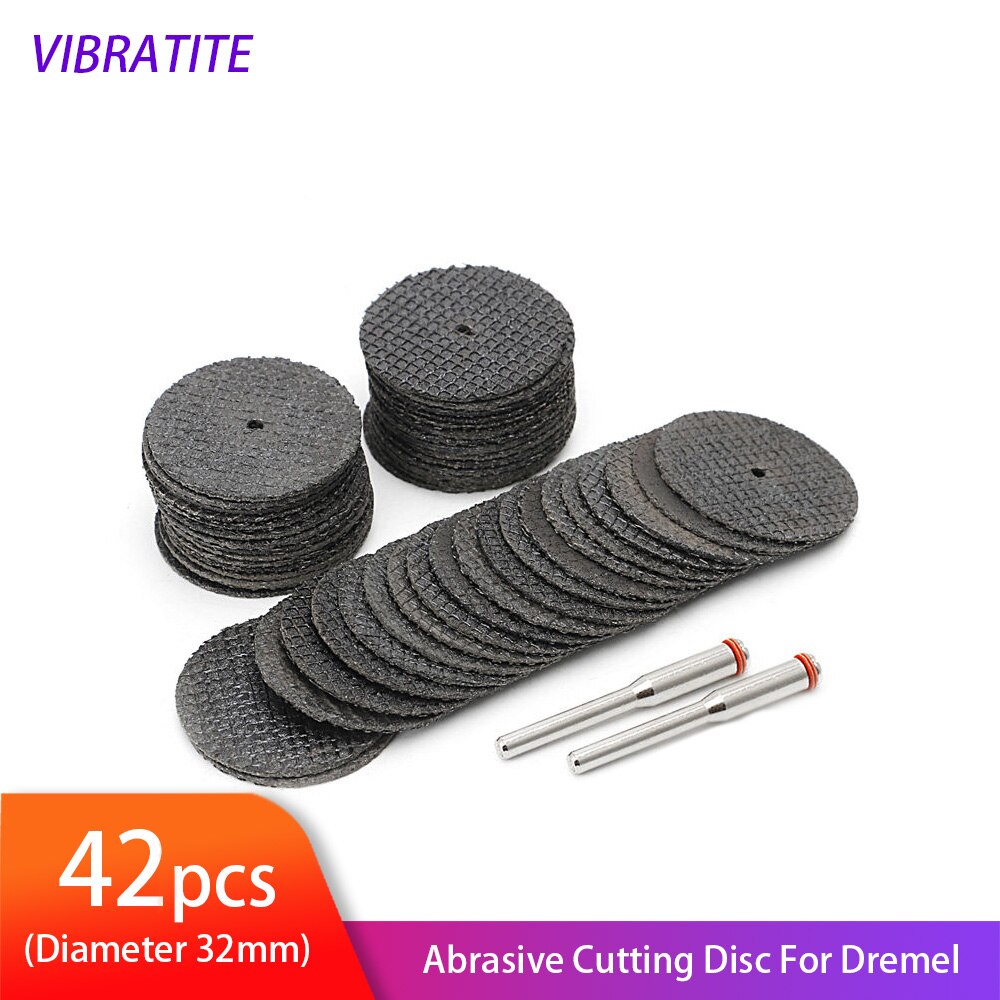 42pcs 32mm Fiberglass Reinforced Cutting Disc Cut-off Wheels with Mandrel Dremel Abrasive Accessories for Rotary Tool Mini Drill