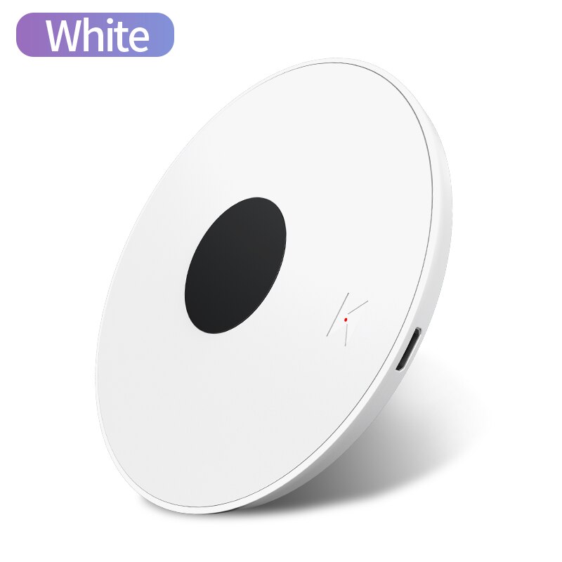 Udyr-cargador inalámbrico Qi para Samsung Galaxy S10, S9/S9 + S8, Note 9, almohadilla de carga rápida para iPhone 11 Pro, XS, Max, X, XR, 8 Plus, 10W: White