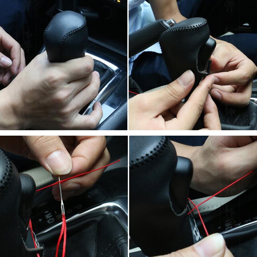 Car Interior Leather Gear Shift Knob Cover Handbrake Sleeve Collars For Mazda 3 Axela Atenza CX-5 CX-4 CX-3 Car-covers