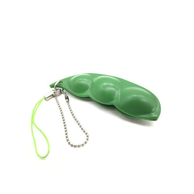 1Pcs Infinite Squeeze Edamame Bean Pea Keychain Stress Relieve Decompression Toys Cute Edamame Toys For Boys Girls: Default Title