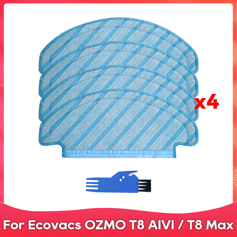 Passend für Ecovacs DEBOT OZMO T8+ / T8 AIVI / T8 Max / N8 Plus / N8 Profi Rolle Seitliche Bürste Filter Mopp Staubbeutel Zubehörteile: Schokolade