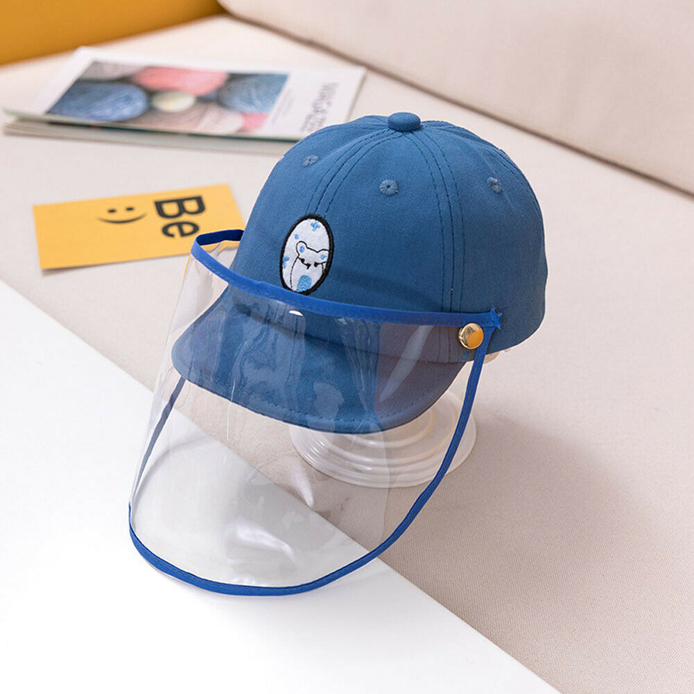 3-12m peuter kinderhoedjes schattige voorruit stofkap afneembare baseballpet voor twee doeleinden volledige gezichtsbeschermende hoed unisex anti-stof: B