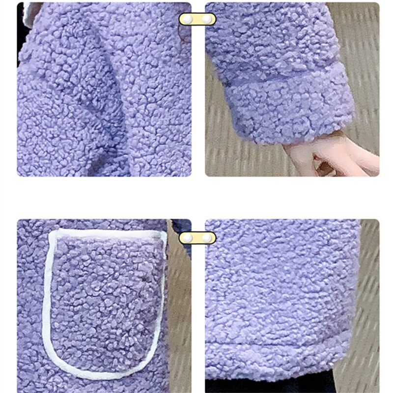 Vinter flickapäls baby flicka fuskpälsjackor och ullrockar fleece spädbarn ytterkläder överrock 6 8 10 12 13 år