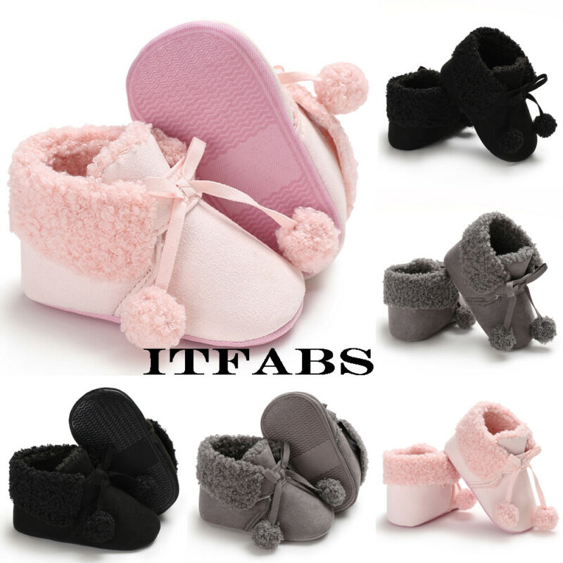 Baby Girl Boy Snow Boots Winter Booties Infant Toddler Newborn Crib Shoes 0-18M