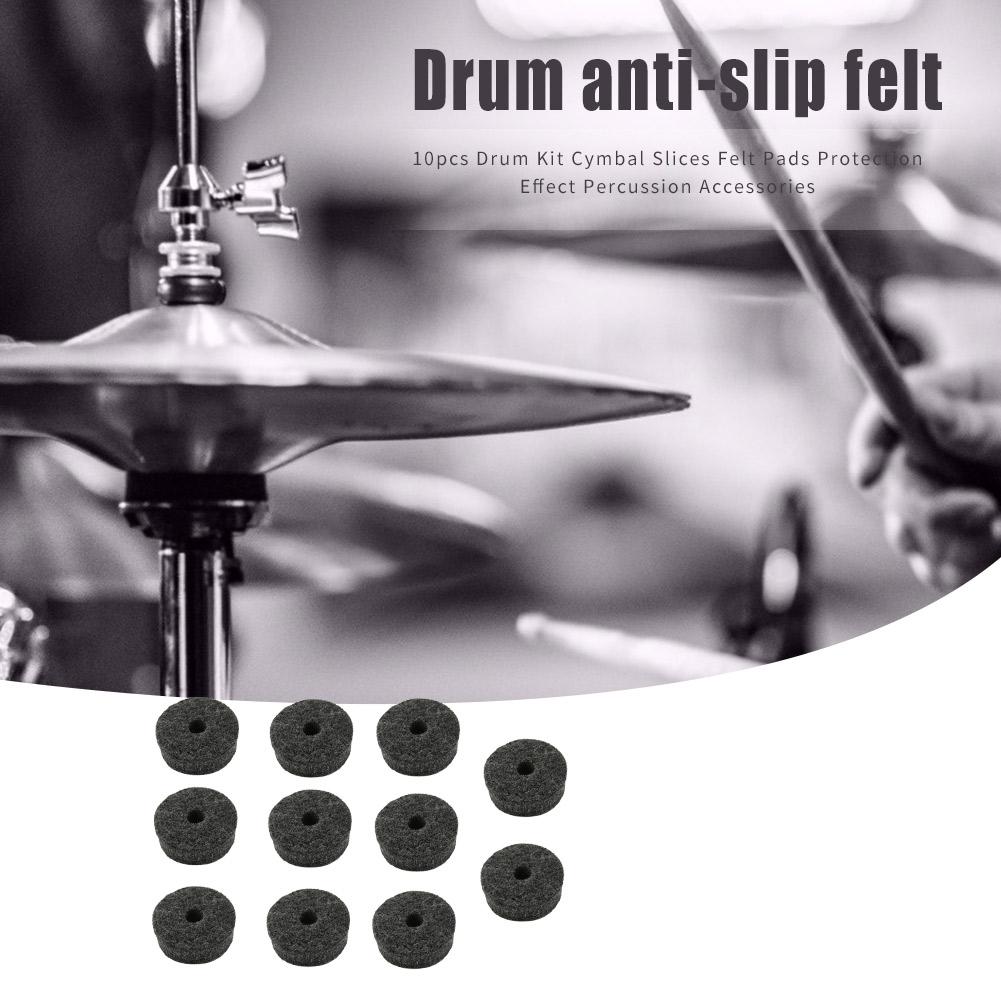 10pcs Drum Kit Cymbal Felt Pads Drum Slices Felt Protection Percussion Part Accessories Replacement Parts