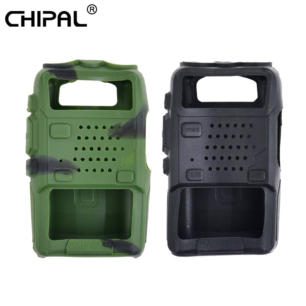 CHIPAL Custodia in silicone Morbido Borsette fondina mobile Radio Portatile Della Copertura di Protezione per Baofeng UV5R UV-5RA UV-5RB UV-5RC / TYT THF