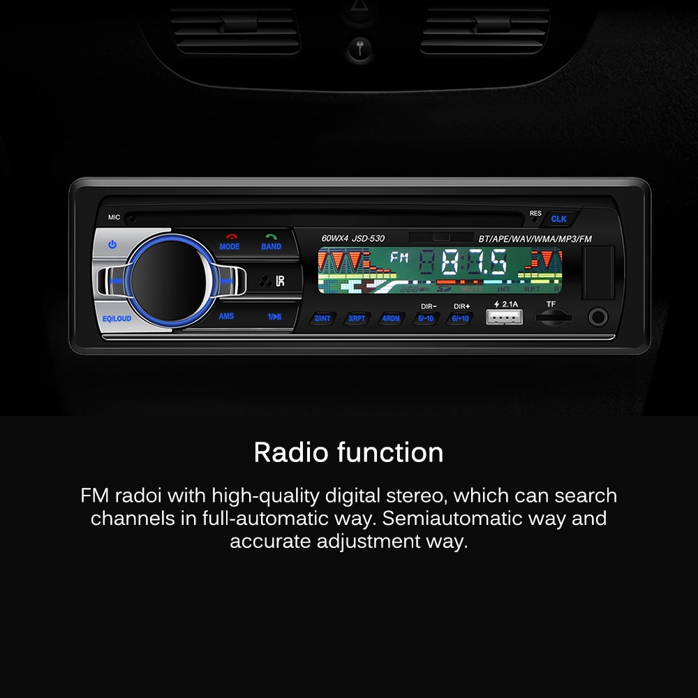 Aux Car Radio Car Auto Radio 4*60w Bluetooth FM Radios 12v LCD Car Media Player SD USB MP3 Car Audio Players Car Electronics