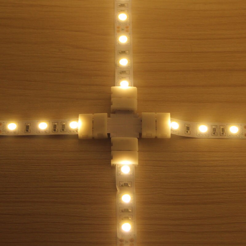 1Pc 2/4PIN L/T/X shape led rgb connector For connecting corner right angle 3528 8mm/5050 10mm RGB LED Strip Light