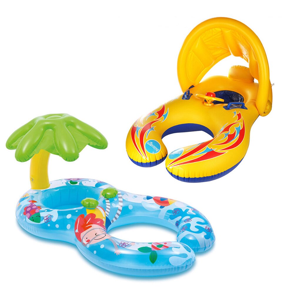 Baby Zwemmen Ring Moeder Kind Opblaasbare Ring Zwemmen Cirkel Baby Float Dubbele Zwembad Accessoires Opblaasbare Wielen