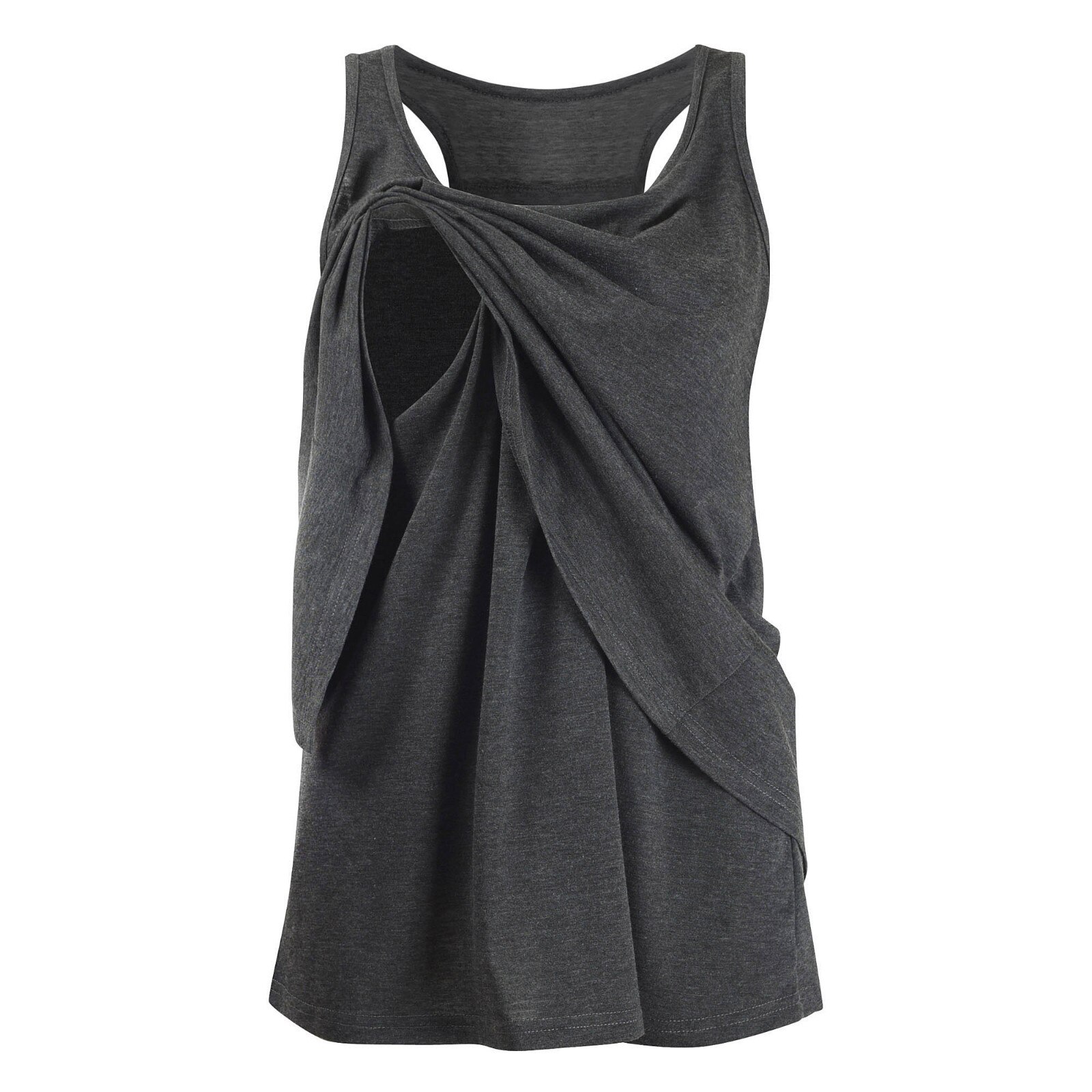 Summer Nursing Tank Tops Women's Black Vest Maternity O-Neck Tops Wrap Double Layer Sleeveless Blouse T Shirt Pregnant Tops: A / M