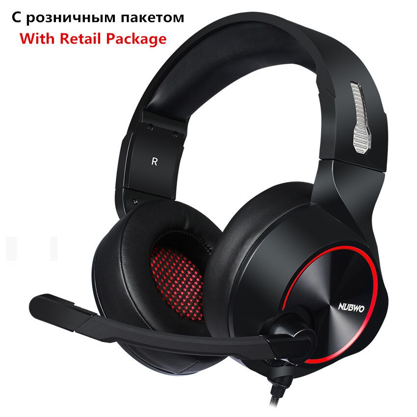 Xiberia Nubwo Brand N11 PC Gamer Headset USB 7.1 Channel Sound Bass Casque Computer Gaming Headphones with Microphones Led Light: Red Retail Box